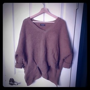 Fashion Nova slouchy asymmetrical sweater